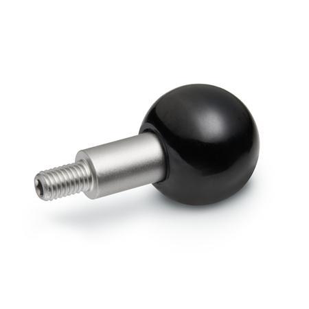 Otto Ganter Revolving Ball Knob Shaft Stainless Steel, GN 319.5